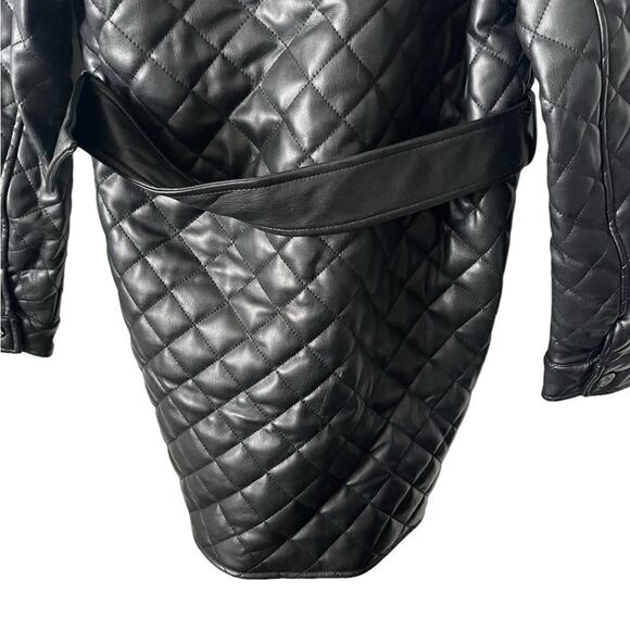 Top Shop Quinn Faux Leather Jacket Size UK 8/US 4 - Picture 10 of 10